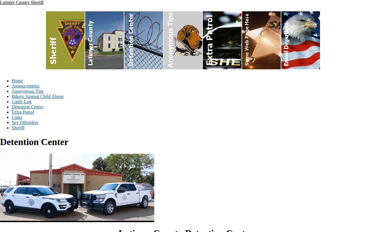 Latimer County Detention Center release information page