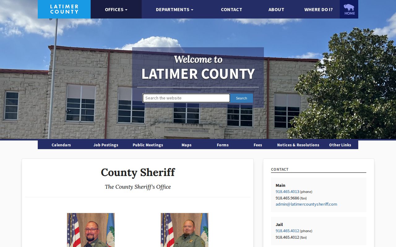 Official Latimer County Sheriff contact page and public information links